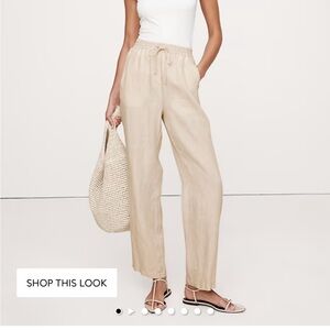 BR Elegant Linen Cream Women's Pants